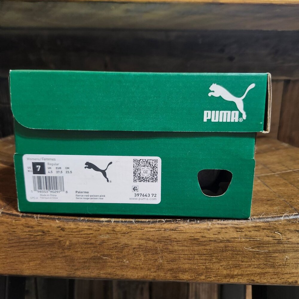 Puma Women's Size 7 Retro Style Lace Up Palermo Sneakers Fierce Red-Poison Pink - Picture 7 of 7